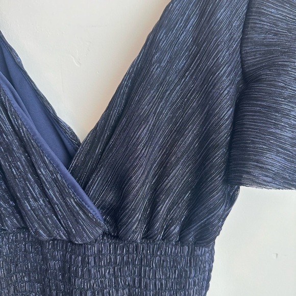 Goddiva Lurex High Low Layered Mid Dress - Picture 4 of 5